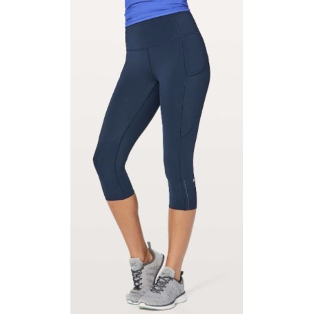 Lululemon Fast & Free Crop‎ II *Nulux 19"True Navy (First Release) SZ 4